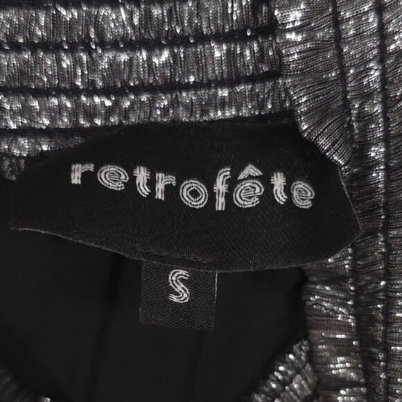 NWOT Retrofete Melody‎ Long Sleeve Mini Dress Gunmetal Silver SMALL Cutout Assym - Picture 6 of 11